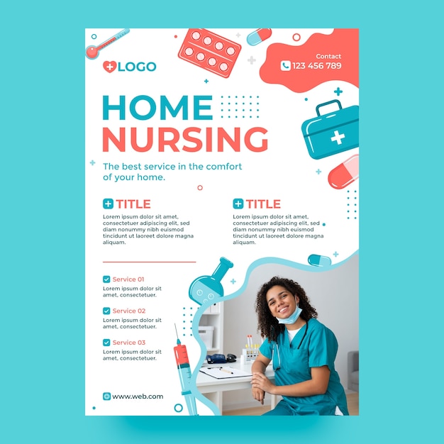 Free vector hand drawn home nursing template