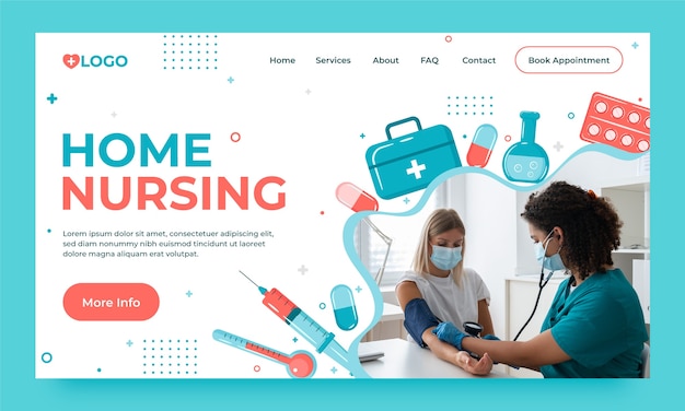 Free vector hand drawn home nursing template