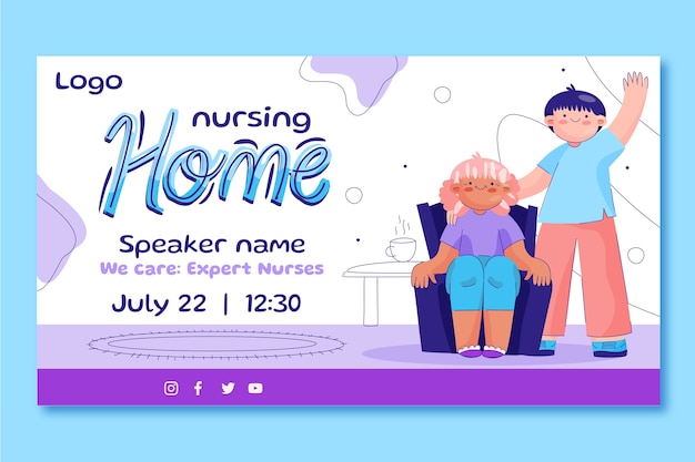 Free vector hand drawn home nursing template