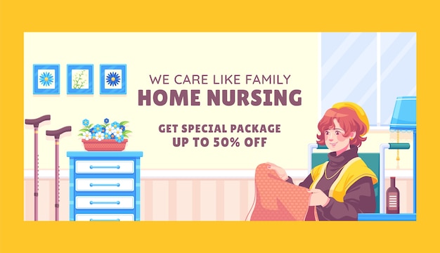 Free vector hand drawn home nursing template