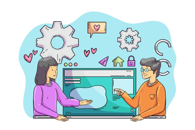Free Vector hand drawn homepage illustration