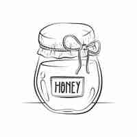 Free vector hand drawn honey jar drawing illustration