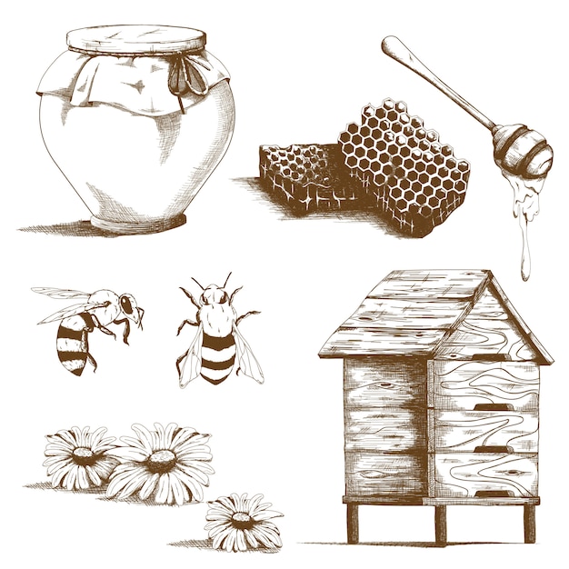 Download Free Honey Background With Bees Working On A Honeycomb Premium Vector Use our free logo maker to create a logo and build your brand. Put your logo on business cards, promotional products, or your website for brand visibility.