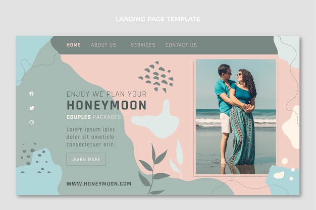 Hand drawn honeymoon landing page