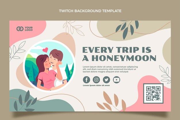 hand drawn honeymoon twitch background