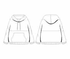 Free vector hand drawn hoodie outline illustration