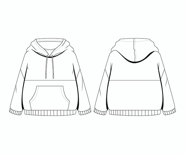 Hand drawn hoodie outline illustration