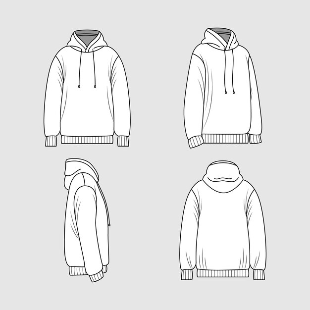 Hand drawn hoodie  outline illustration