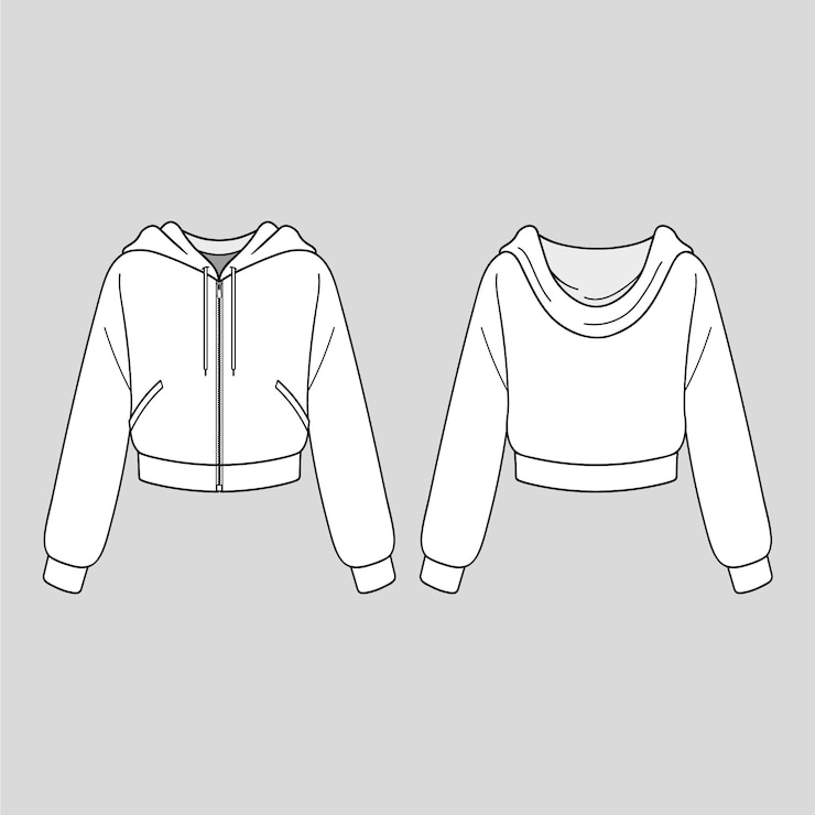 Free Vector hand drawn hoodie outline illustration