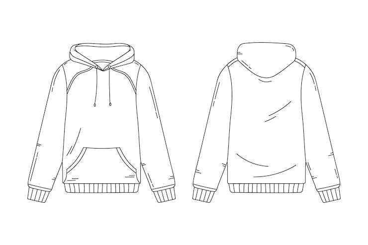 Free Vector hand drawn hoodie outline illustration