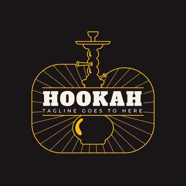 Free vector hand drawn hookah logo design