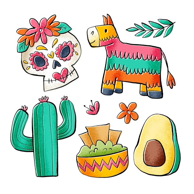 Modello di banner orizzontale disegnato a mano per la celebrazione del cinco de mayo