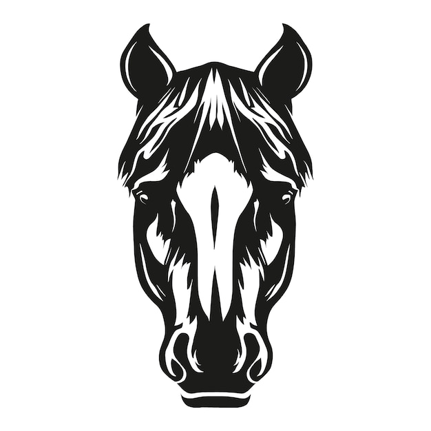 Free vector hand drawn horse  head silhouette