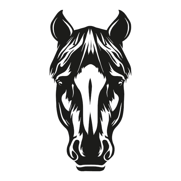Hand drawn horse  head silhouette