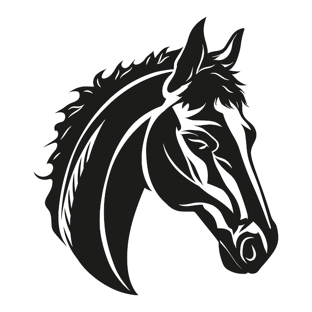 Free vector hand drawn horse  head silhouette