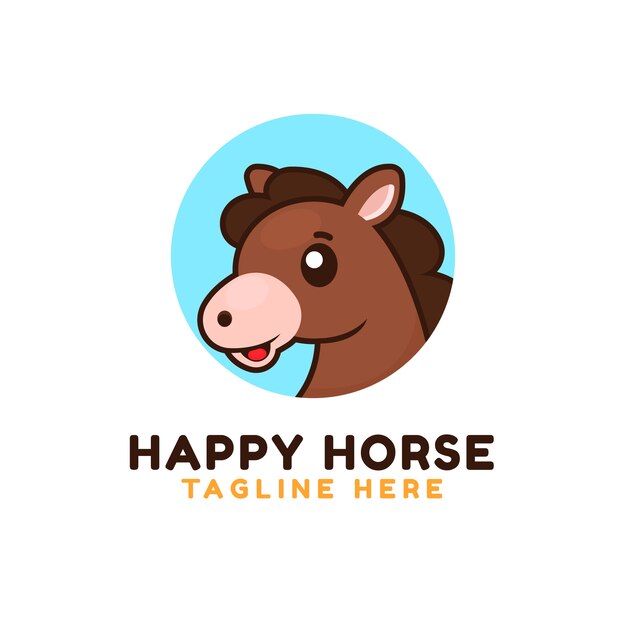 Ручной обращается дизайн логотипа лошади
