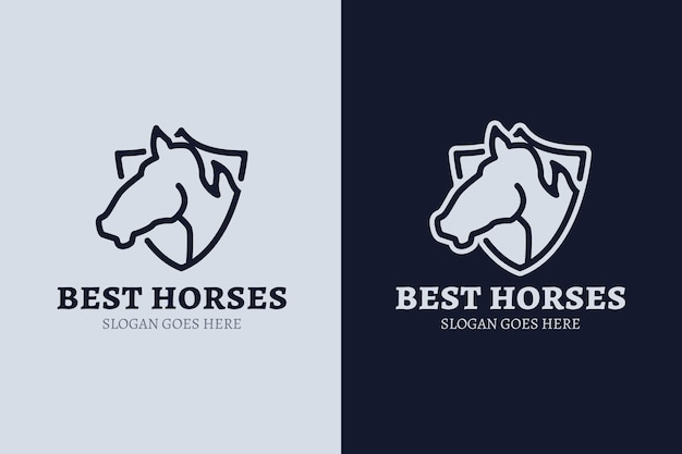 Ручной обращается дизайн логотипа лошади