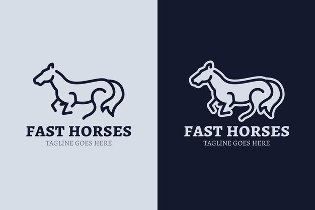 Hand drawn horse logo design