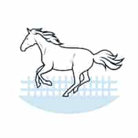 Vettore gratuito illustrazione del profilo del cavallo disegnato a mano