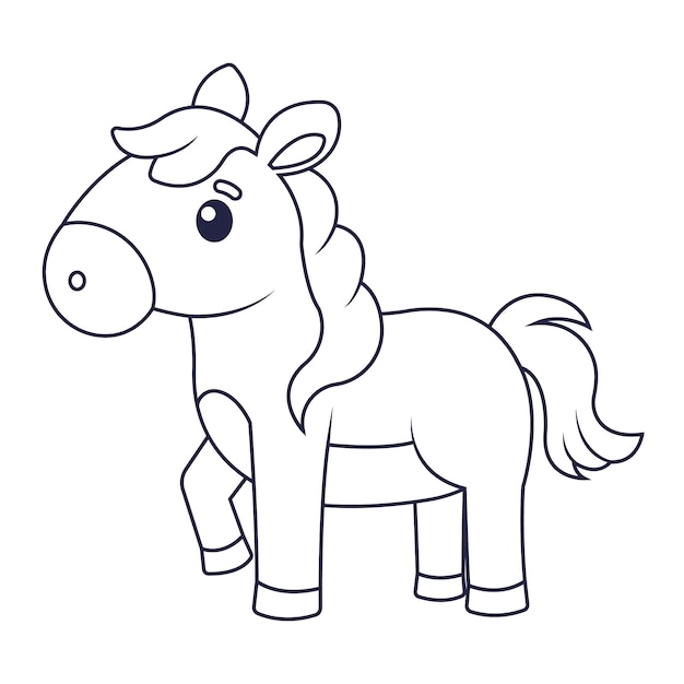 Hand drawn horse outline illustration