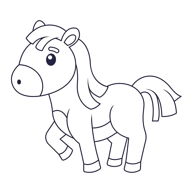 Free vector hand drawn horse outline illustration