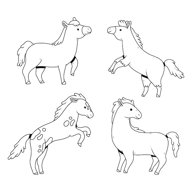 Hand drawn horse outline illustration