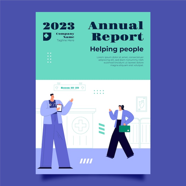 Free vector hand drawn hospital annual report