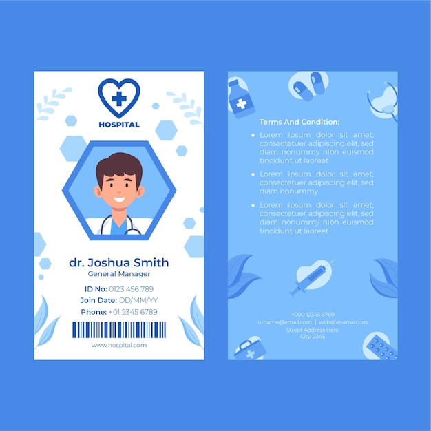 Hand drawn hospital id card