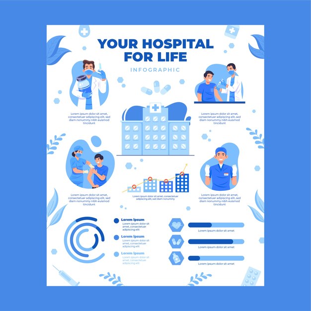손으로 그린 병원 infographic