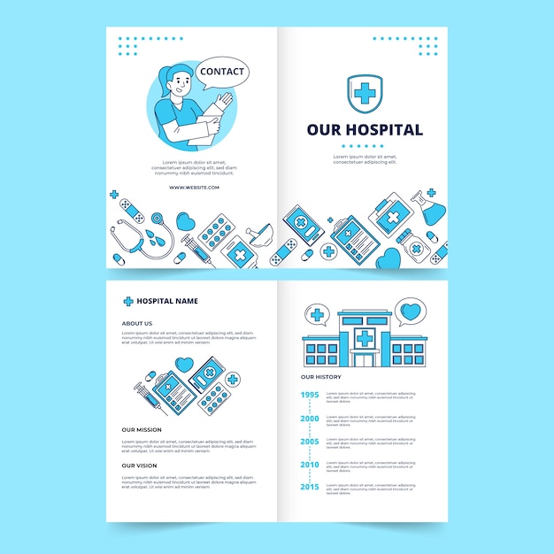Брошюра о больничных услугах, нарисованная вручную