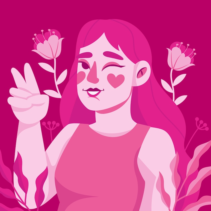 Free Vector hand drawn hot pink illustration