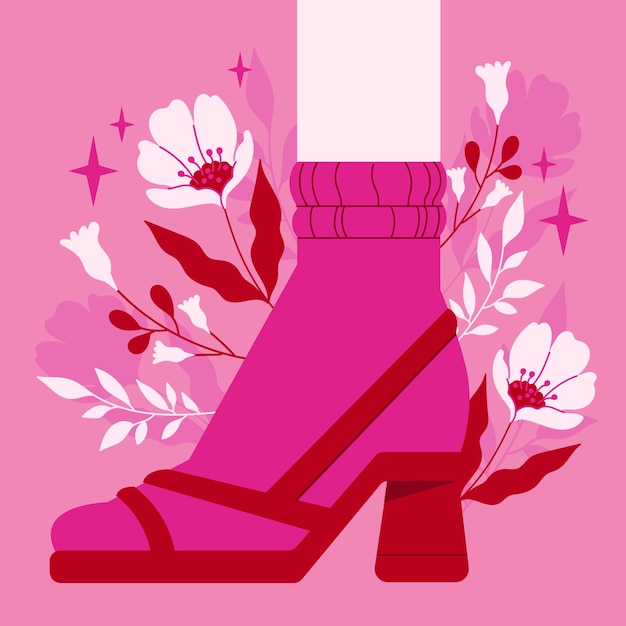 Free vector hand drawn hot pink illustration