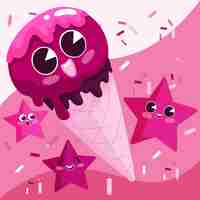 Free vector hand drawn hot pink sweets illustration