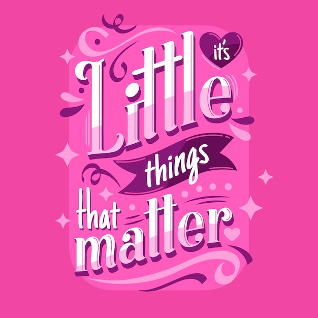 Hand drawn hot pink text illustration