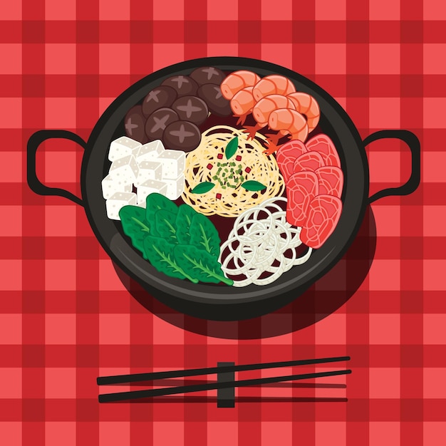 Free vector hand drawn hot pot illustration