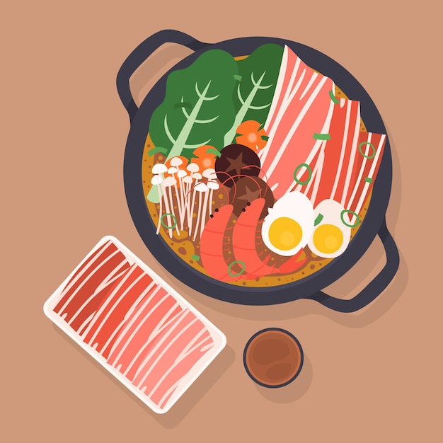 Free vector hand drawn hot pot illustration