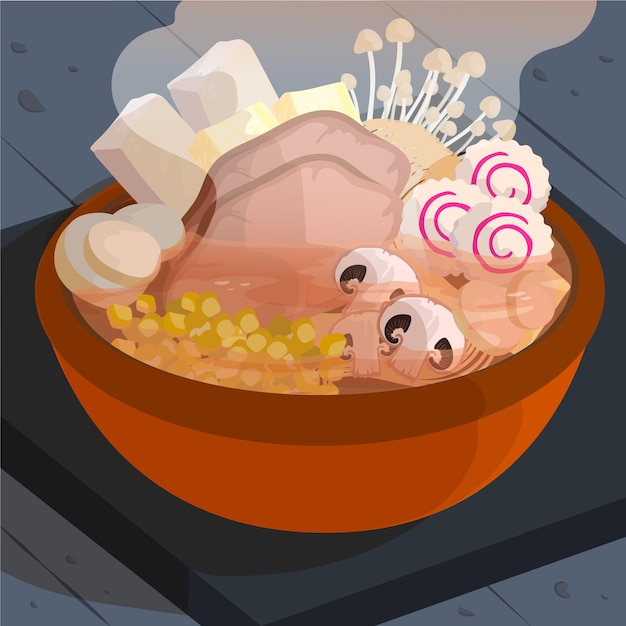 Free vector hand drawn hot pot illustration