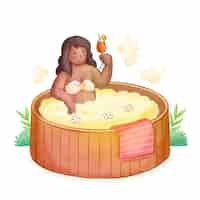 Free vector hand drawn hot tub illustration