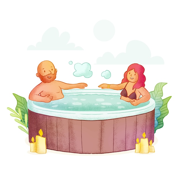 Free vector hand drawn hot tub illustration