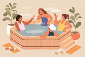 Free vector hand drawn hot tub illustration