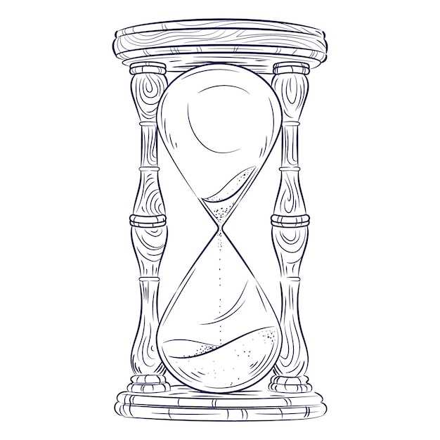 Free vector hand drawn hourglass drawing illustration