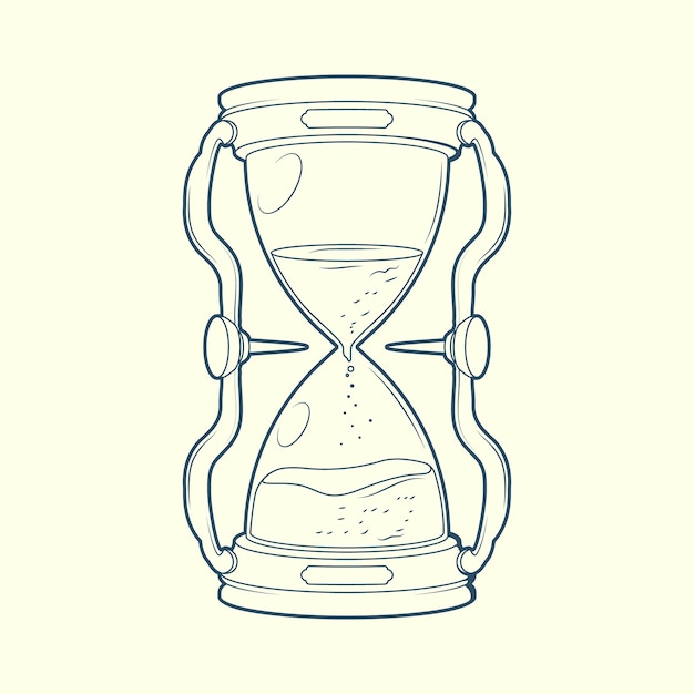 Hand drawn hourglass drawing illustration