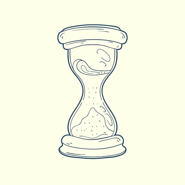 Бесплатное векторное изображение Иллюстрация, нарисованная вручную песочными часами