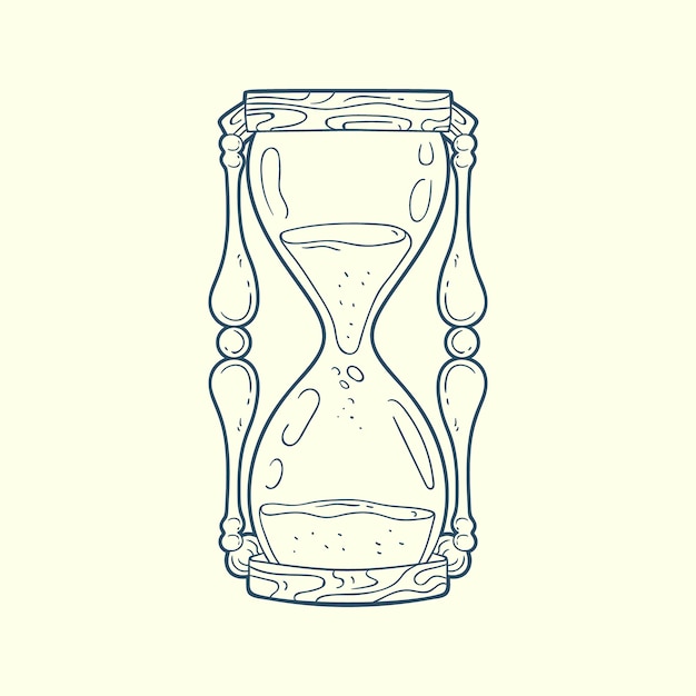 Free vector hand drawn hourglass drawing illustration