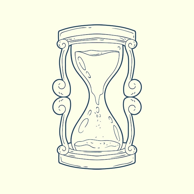Hand drawn hourglass drawing illustration