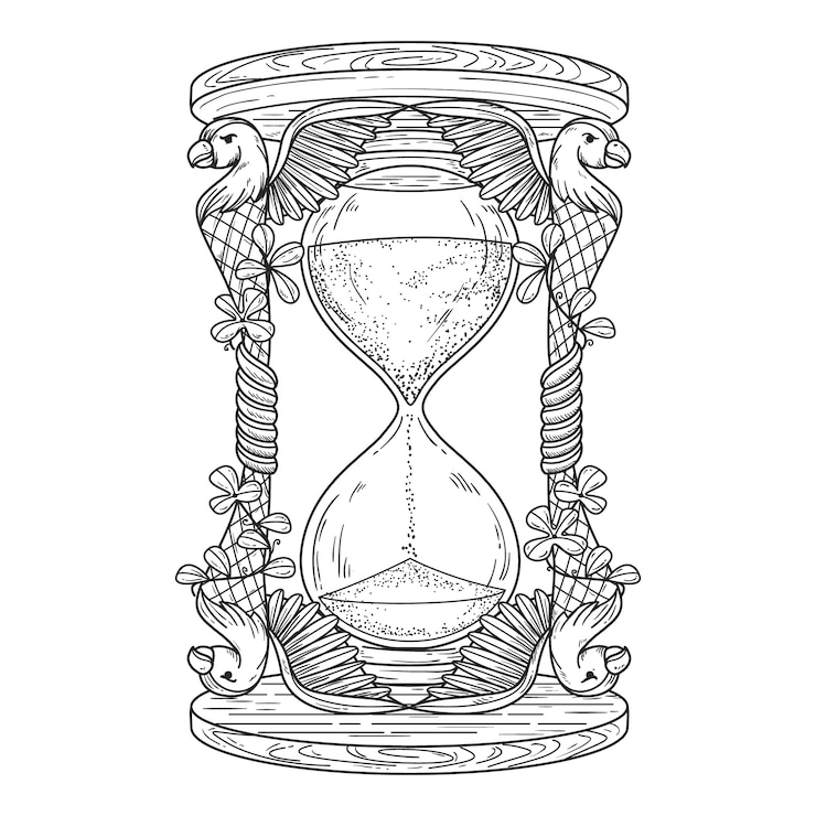 Free Vector hand drawn hourglass drawing illustration