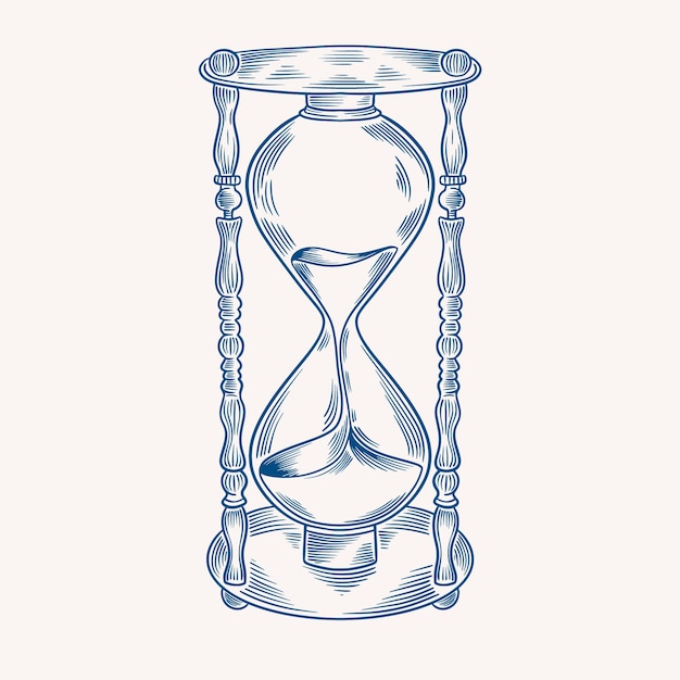 Free vector hand drawn hourglass drawing illustration