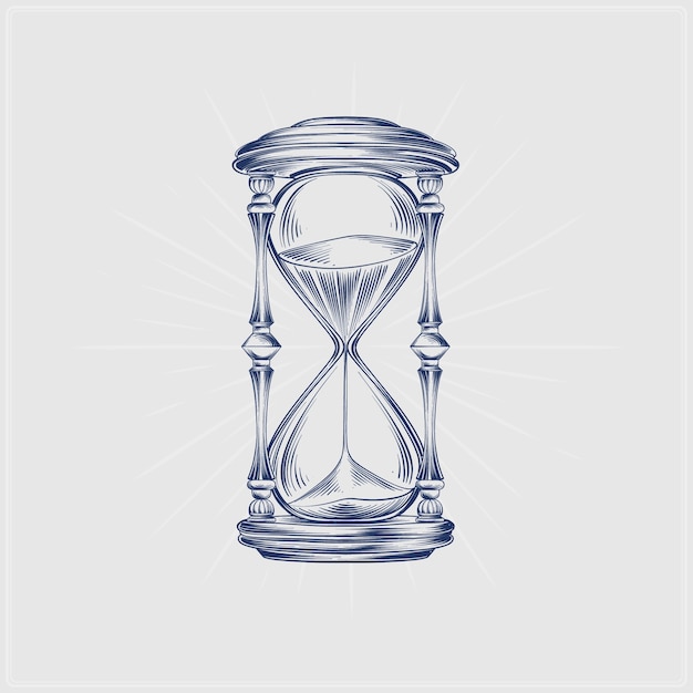 Free vector hand drawn hourglass drawing illustration