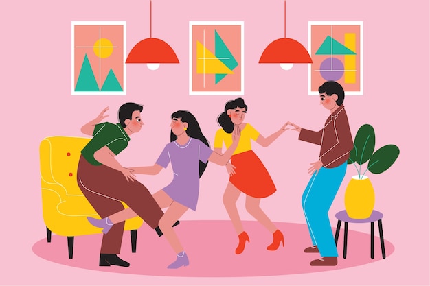 Free vector hand drawn house party illustration