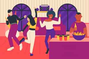 Free vector hand drawn house party illustration